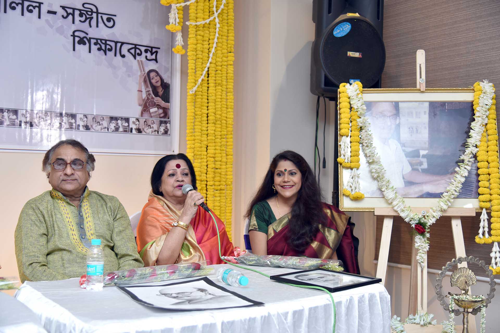 Smt Antara Chowdhury with Smt Haimanti Shukla and Sri Kalyan Sen Barat